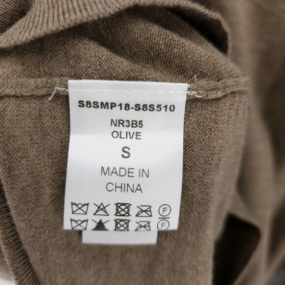 SEE BY CHLOE Cold Shoulder w/ Ties Sweater Olive Brown Merino Wool Blend SMALL - Picture 7 of 9